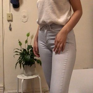 Light wash skinny jeans